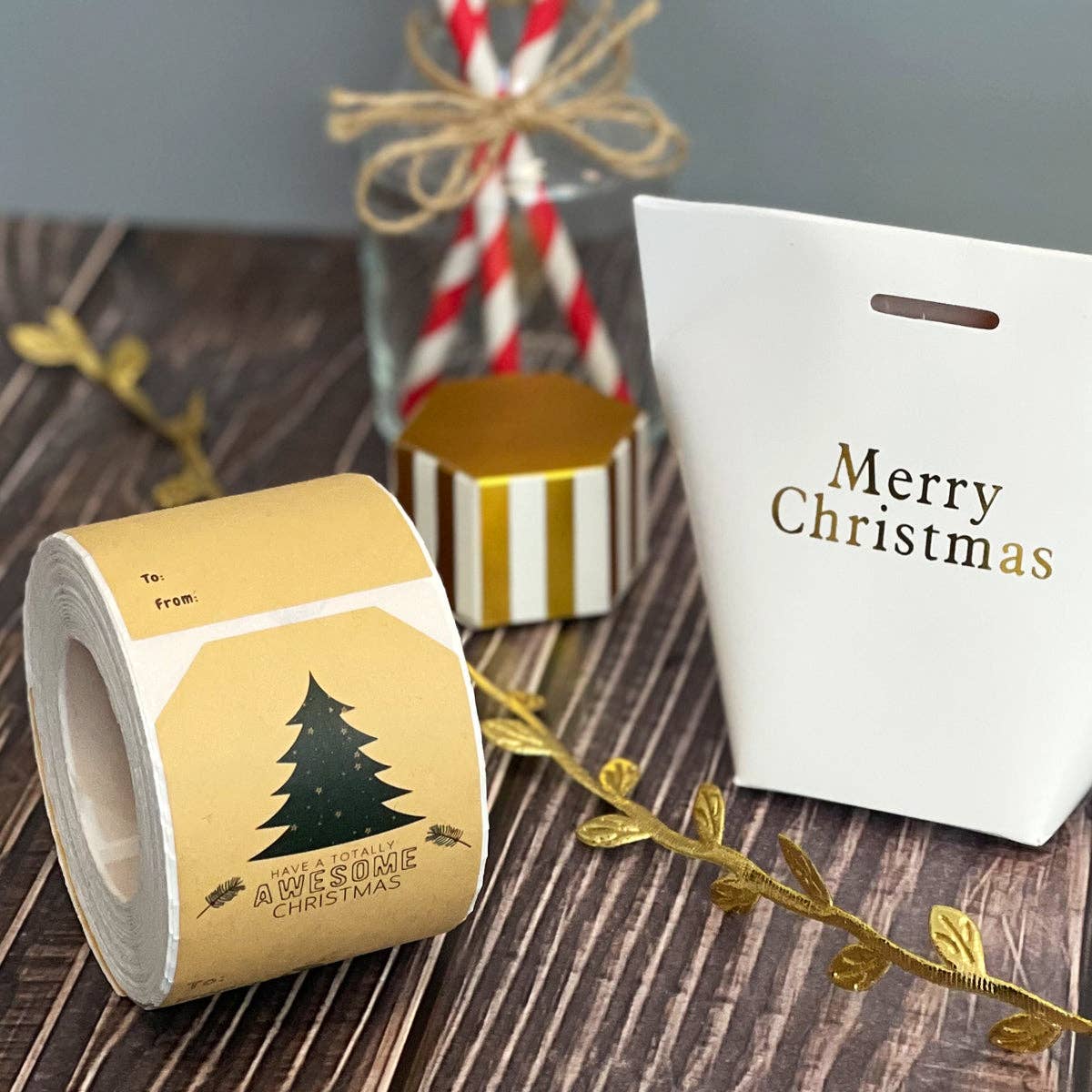 Wrapables Christmas Holiday Gift Tag Stickers and Labels