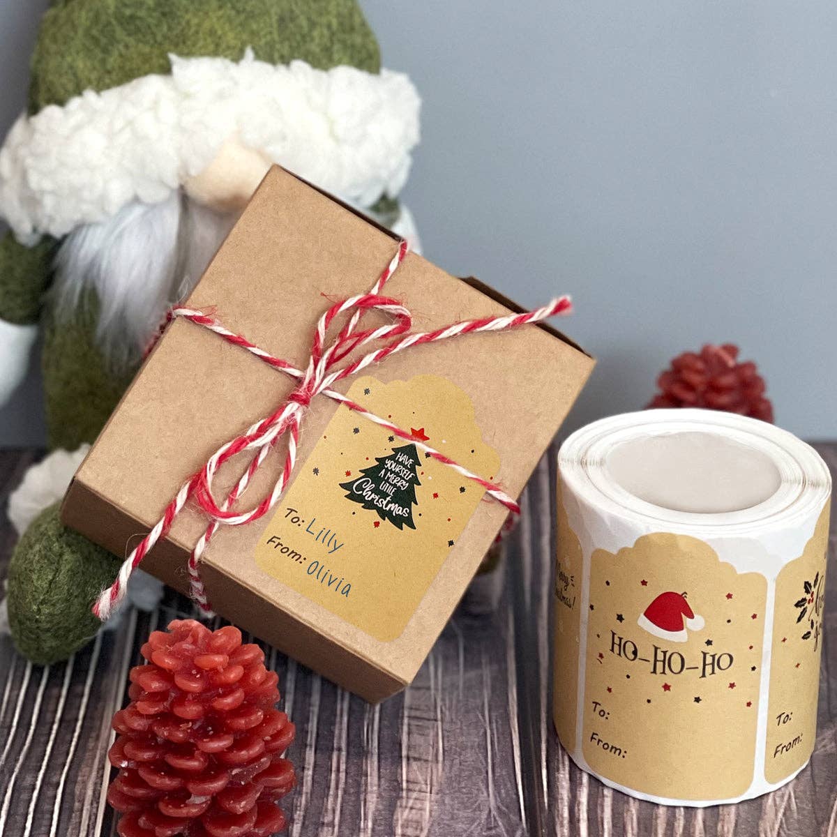 Wrapables Christmas Holiday Gift Tag Stickers and Labels