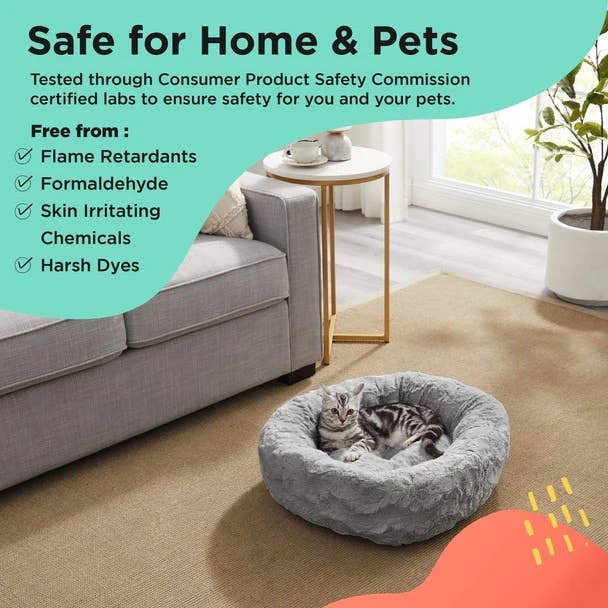 Best Friends by Sheri Lux Donut Dog Bed Grey 23"x23"