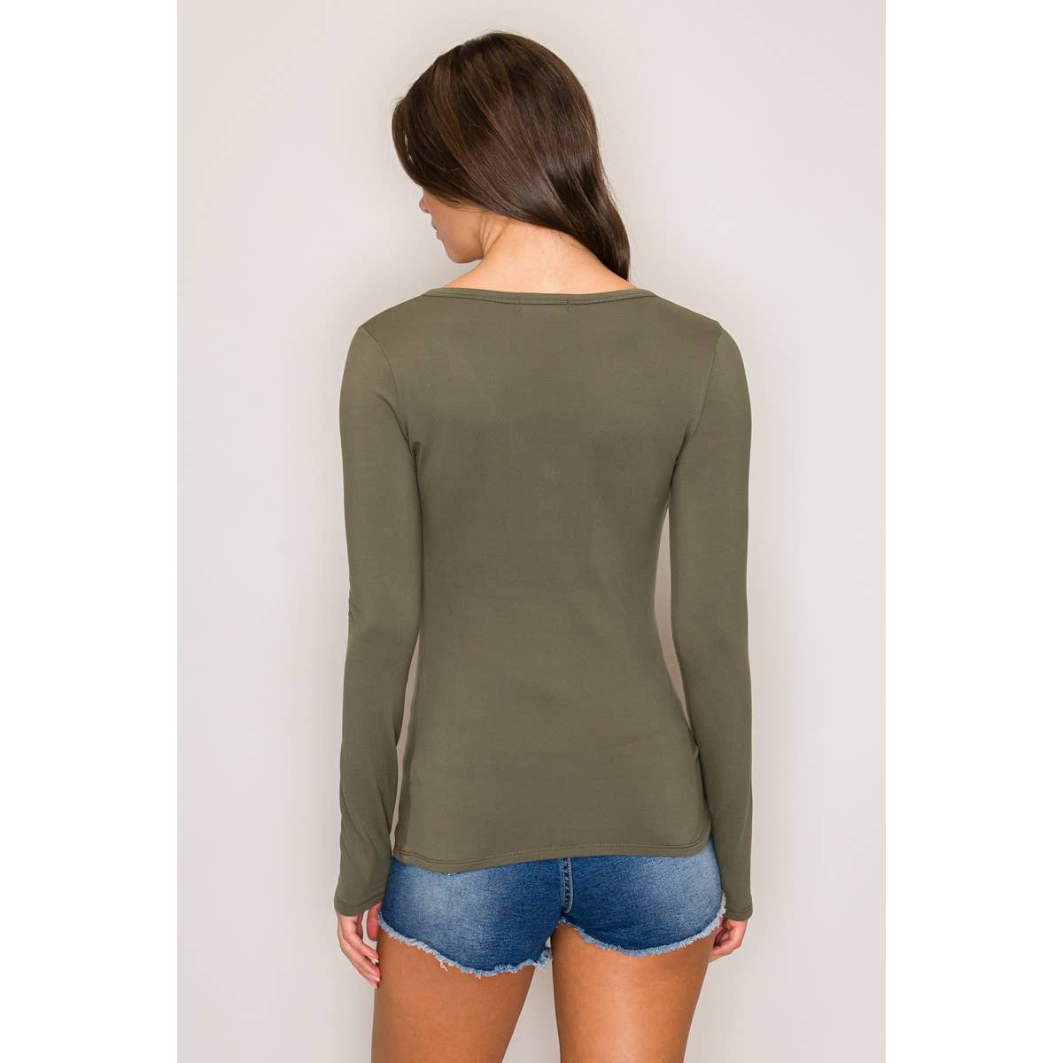 V-Neck Long Sleeve Henley