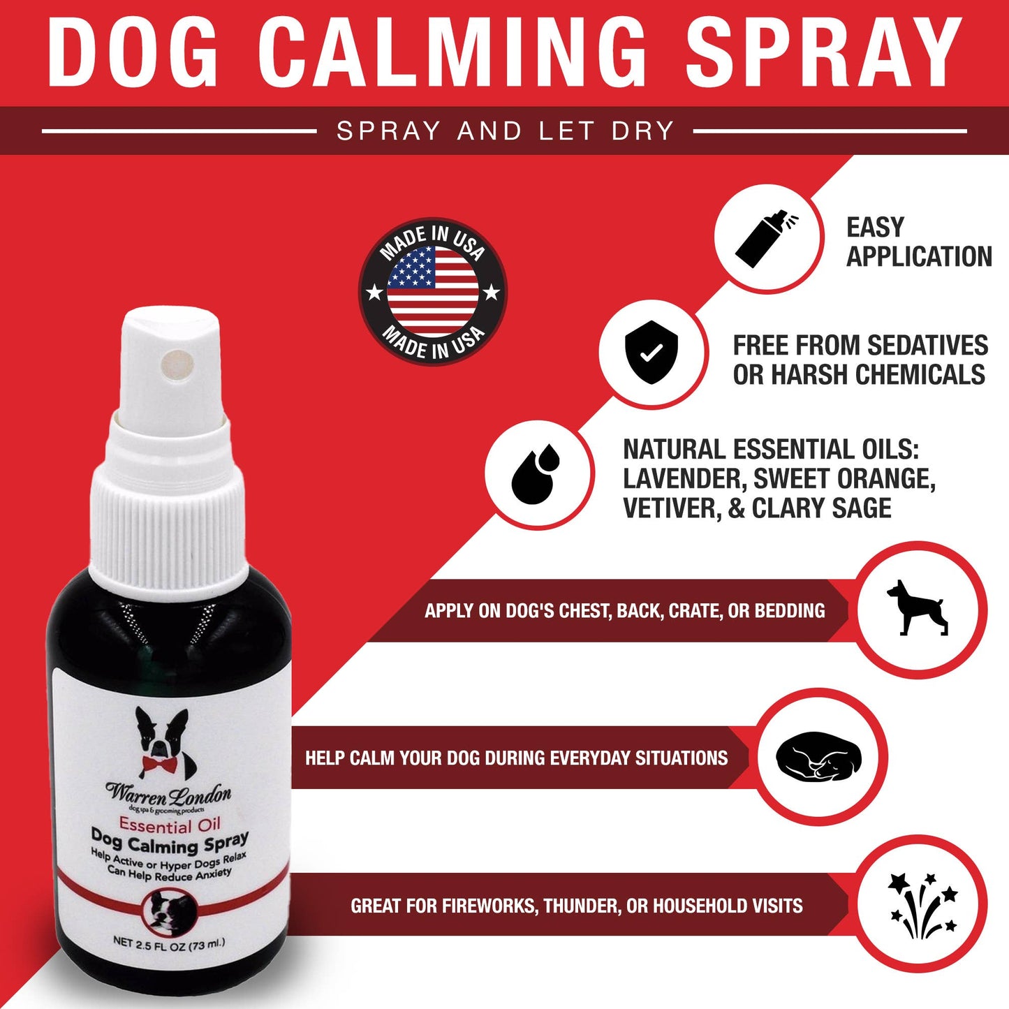Essential Oil Dog Calming Spray - 2.5 oz