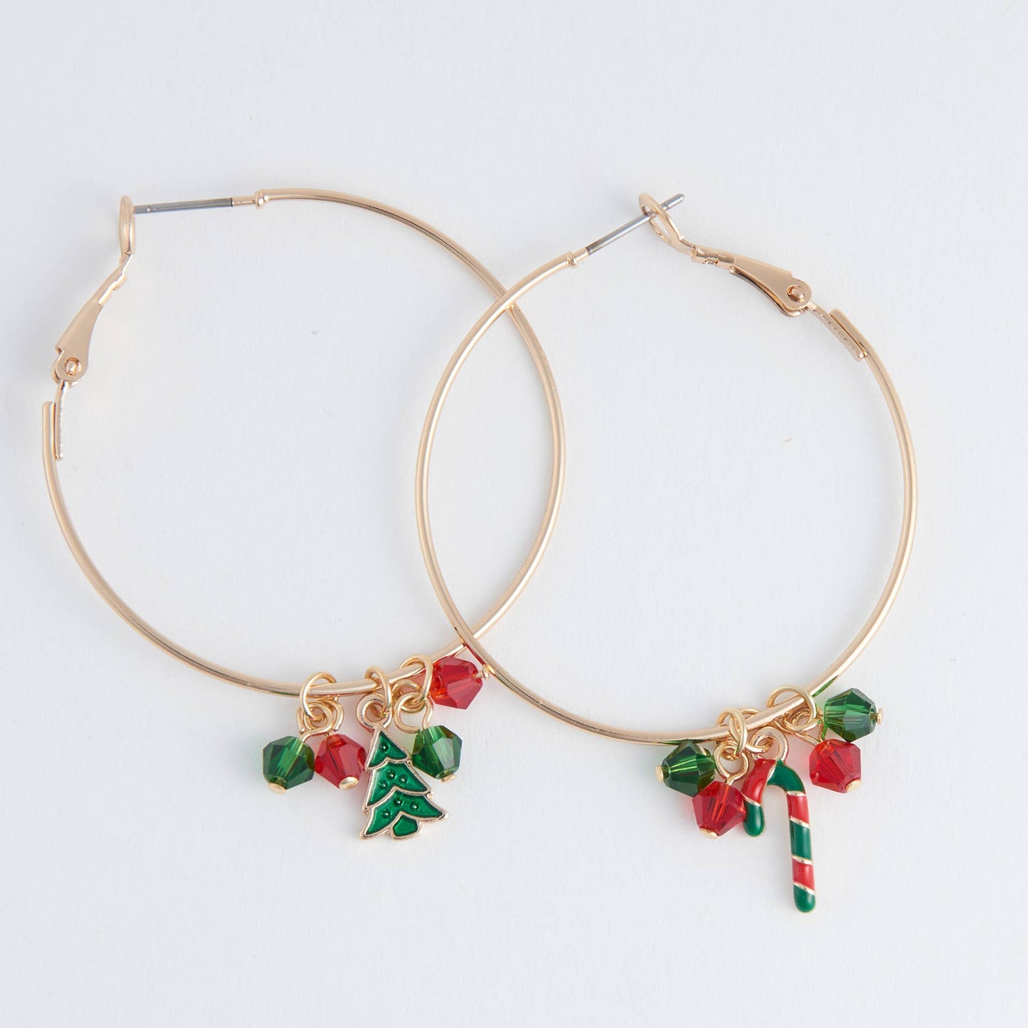 Holiday Christmas Dainty Charm Hoop Earrings