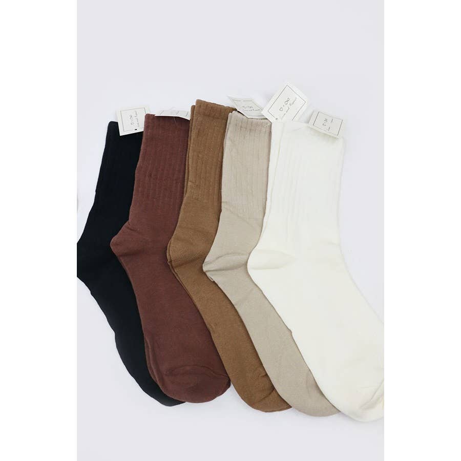 Basic Style All Year Neutral Tone Socks