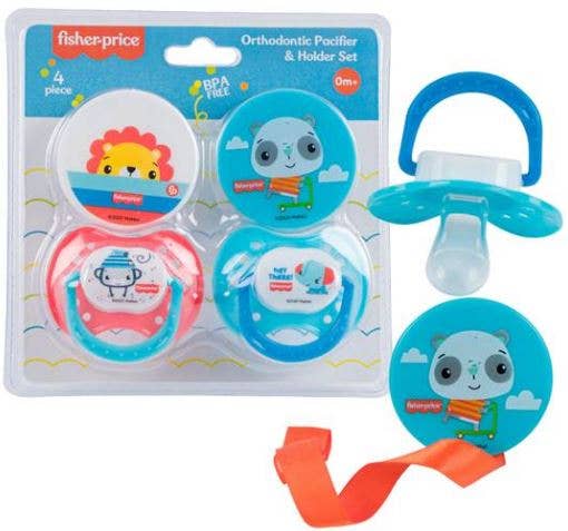 Fisher-Price Orthodontic Pacifier with Holder Set