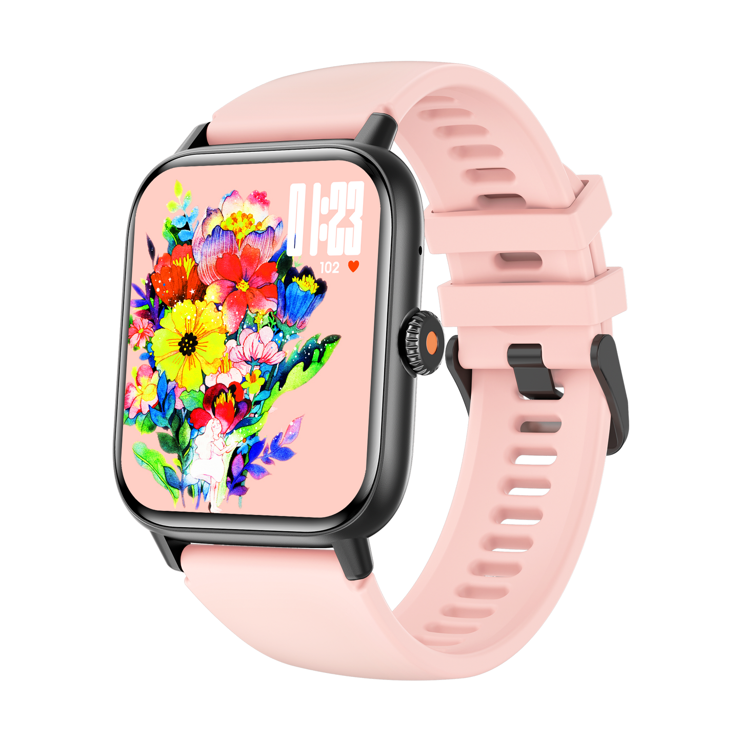 Smart Rectangle Pink silicon watch works w/Android & Apple