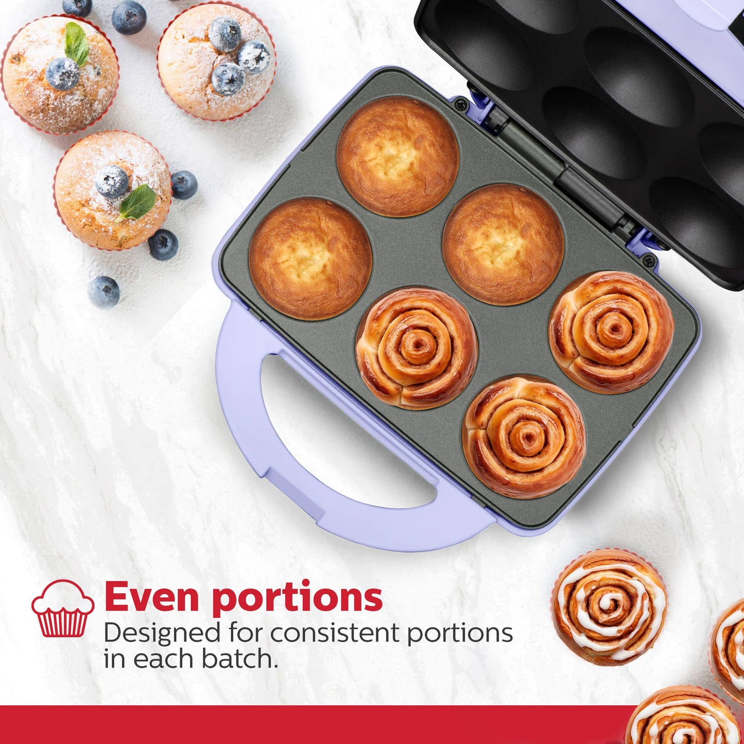 Holstein Housewares Cupcake Maker 6 Full Size Muffins
