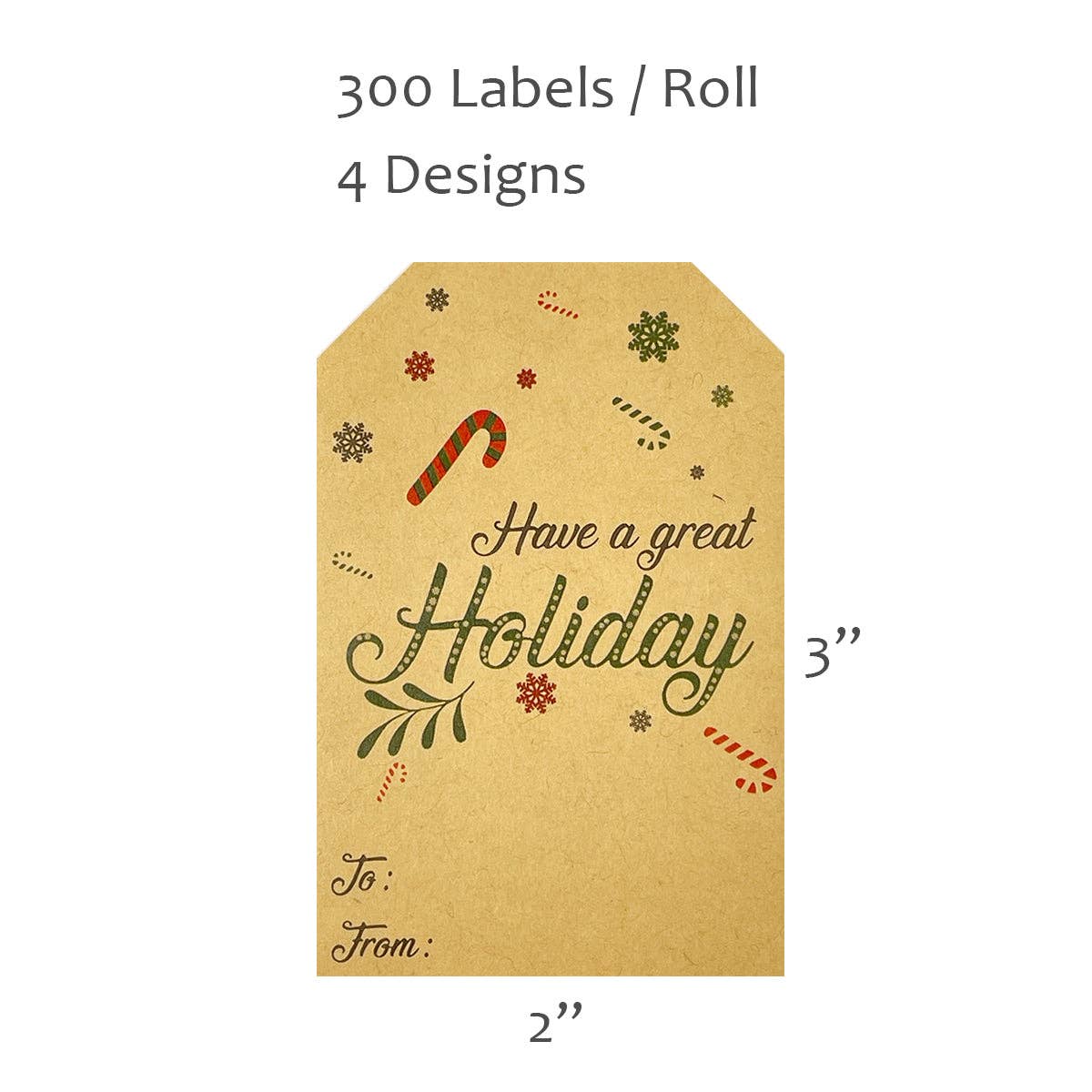 Wrapables Christmas Holiday Gift Tag Stickers and Labels