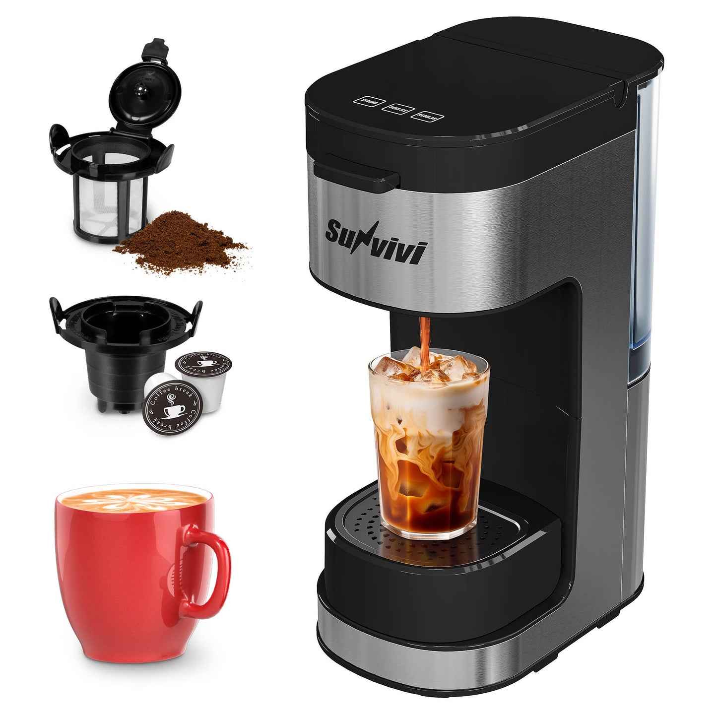 Iced & Hot Coffee Maker, Single Serve Coffee Maker