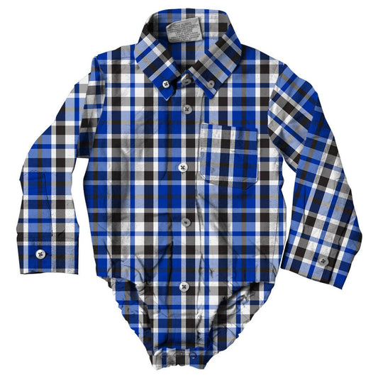 Wes and Willy Boys Plaid Bodysuit