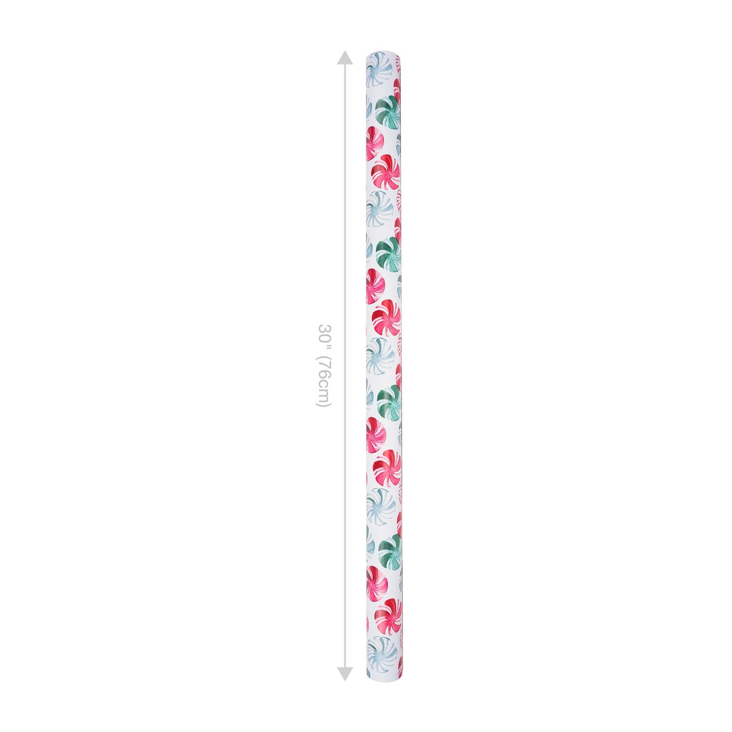 Reversible Holiday Wrapping Paper Watercolor Peppermints