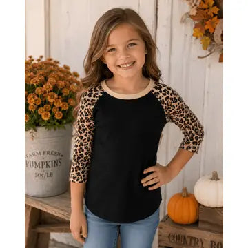 Girls - Cheetah 3/4 Sleeve